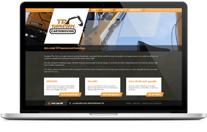 TD Tandam Earthmoving Maryborough Website Design